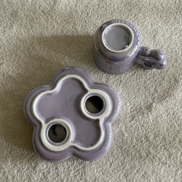 NWT Metallic lavender Balloon Flower Teacup set - Picture 3 of 7